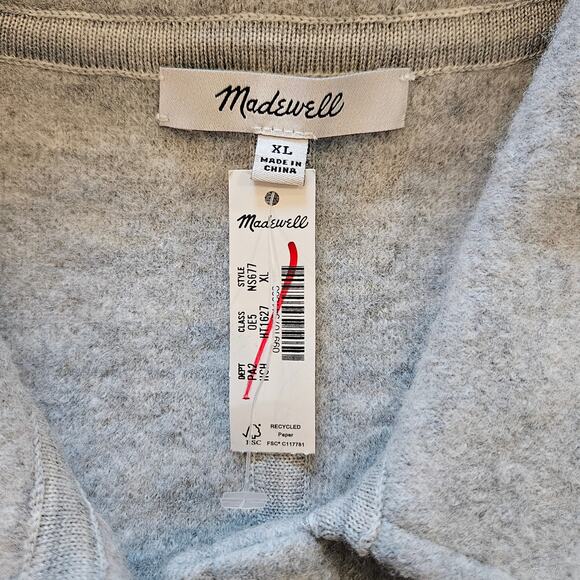 Madewell Jacket Women’s XL Boiled Wool Sweater Shirt Coat Drop Shoulder Timeless - Picture 10 of 12